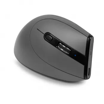 Rato BakkerElkhuizen Grip Pro, para destros, design vertical, ótico, RF sem fios, 2400 DPI, cinzento, preto, amarelo