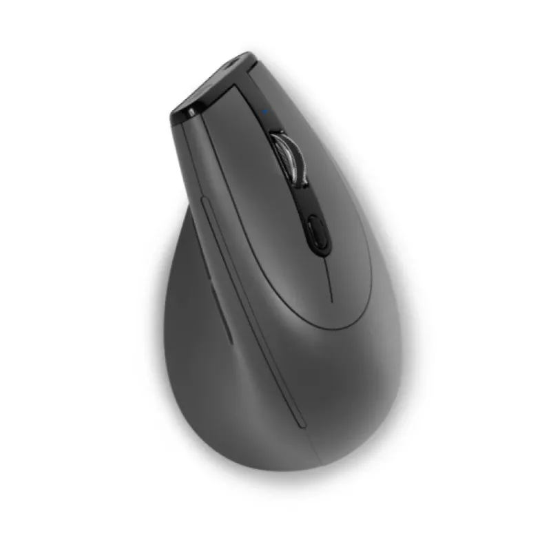 Rato BakkerElkhuizen Grip Pro, para destros, design vertical, ótico, RF sem fios, 2400 DPI, cinzento, preto, amarelo