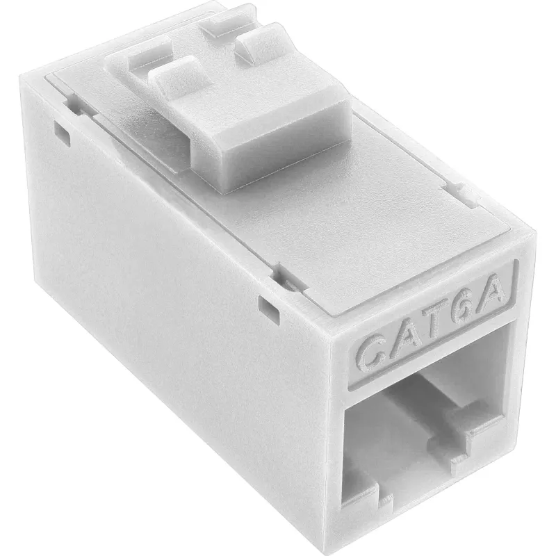 Conector fêmea RJ45 InLine Keystone, não blindado, Cat.6A, pack de 8, branco