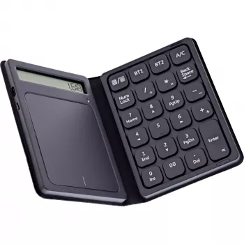 InLine 55379G Teclado numérico Bluetooth com touchpad e ecrã, dobrável, preto