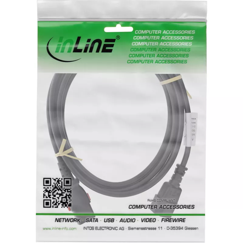 InLine 16933L Cabo de alimentação preto 3 m IEC C13 IEC C14