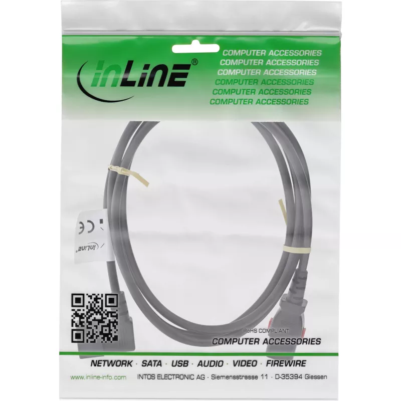 InLine 16934A Cabo de alimentação preto 0,5 m IEC C13 IEC C14
