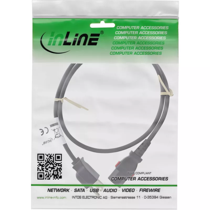 InLine 16951U Cabo de alimentação preto 1 m IEC C13 NEMA 5-15P