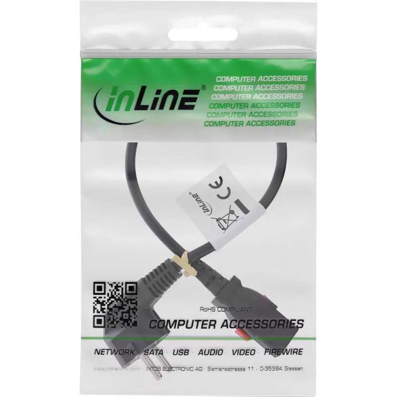 InLine 16954L Cabo de alimentação preto 0,5 m IEC C13 CEE7/7