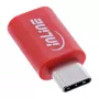 Adaptador de mudança de sexo InLine 31650 – USB-C para USB-C, vermelho, 0,003 kg