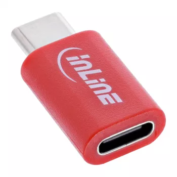 Adaptador de mudança de sexo InLine 31650 – USB-C para USB-C, vermelho, 0,003 kg