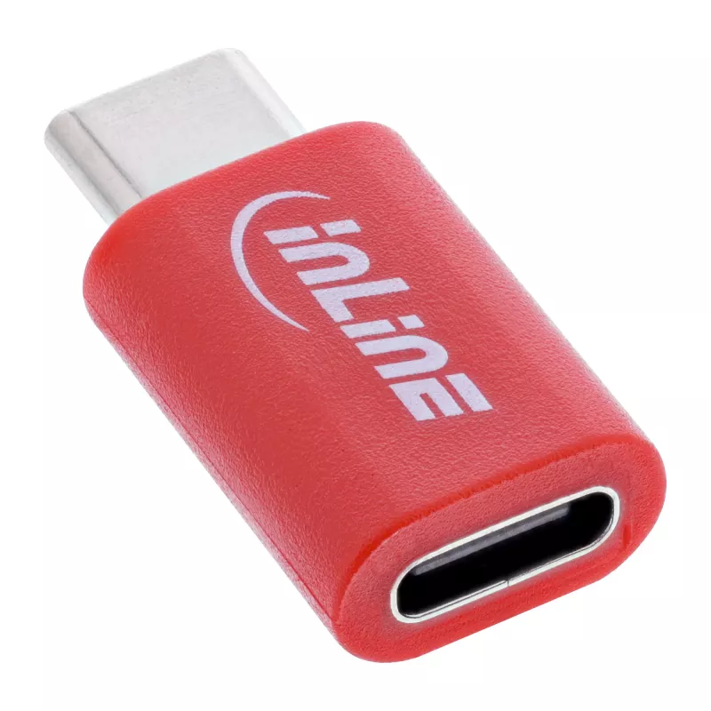 Adaptador de mudança de sexo InLine 31650 – USB-C para USB-C, vermelho, 0,003 kg