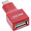 Adaptador de cabo InLine 31651 USB-C para USB-A, USB 2.0, vermelho