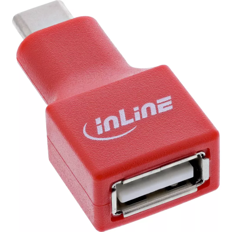 Adaptador de cabo InLine 31651 USB-C para USB-A, USB 2.0, vermelho