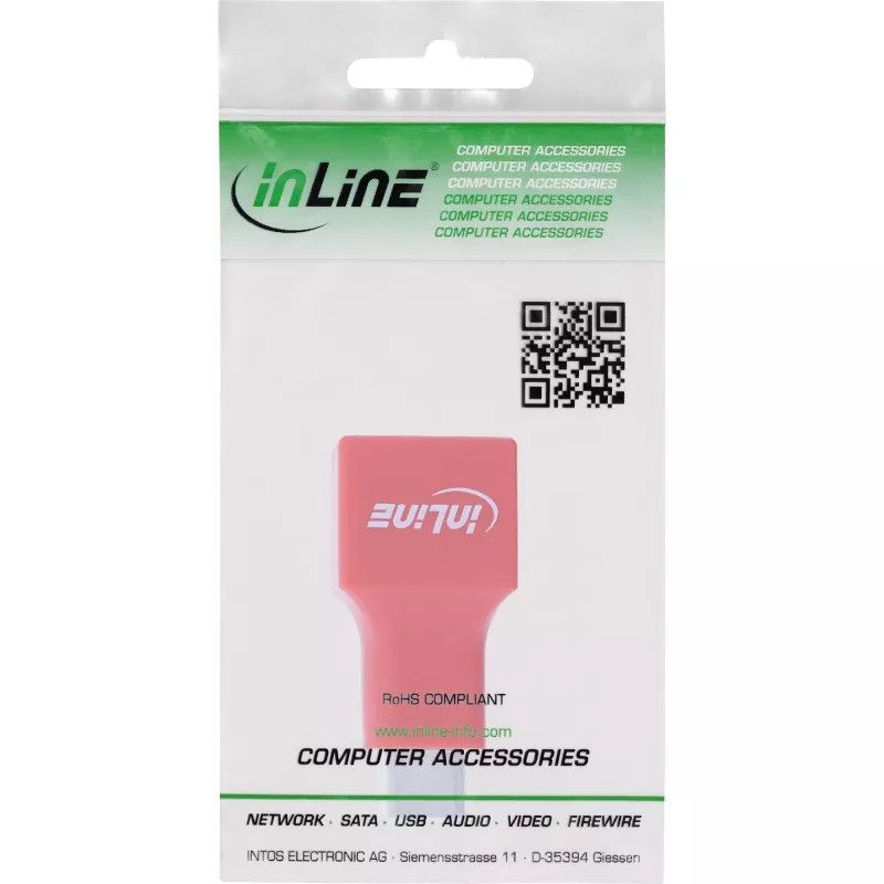 Adaptador de cabo InLine 31651 USB-C para USB-A, USB 2.0, vermelho