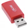 Cabo adaptador de mudança de sexo InLine 31653 USB-A para USB-A, USB 2.0, vermelho