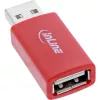 Cabo adaptador de mudança de sexo InLine 31653 USB-A para USB-A, USB 2.0, vermelho