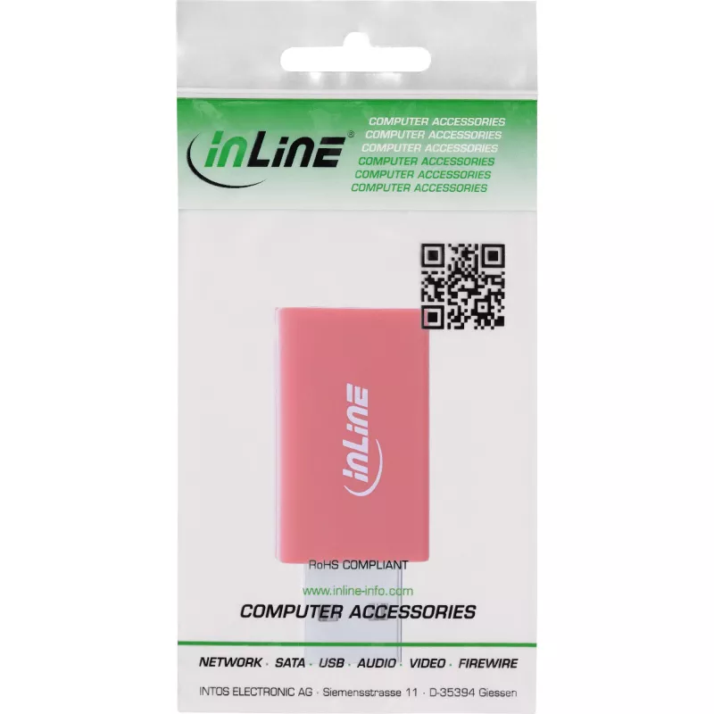 Cabo adaptador de mudança de sexo InLine 31653 USB-A para USB-A, USB 2.0, vermelho
