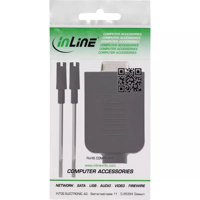 InLine 92501G Borne de ligação bloco de terminais / D-Sub 9 preto