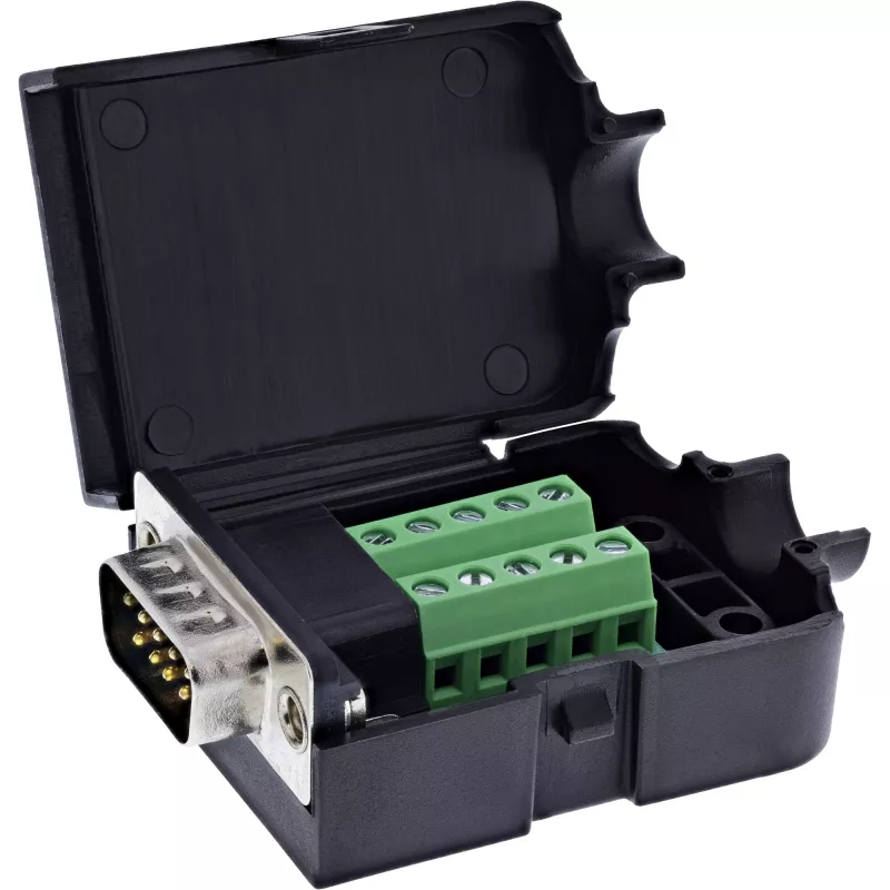 InLine 92501I Conector de cabos bloco de terminais / D-Sub 9 preto