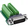 InLine 92502B Conector de cabos bloco de terminais / D-Sub 15 preto, verde