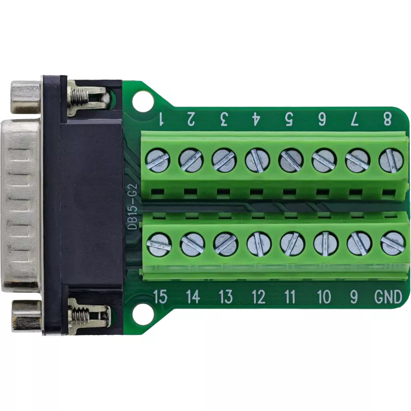 InLine 92502B Conector de cabos bloco de terminais / D-Sub 15 preto, verde