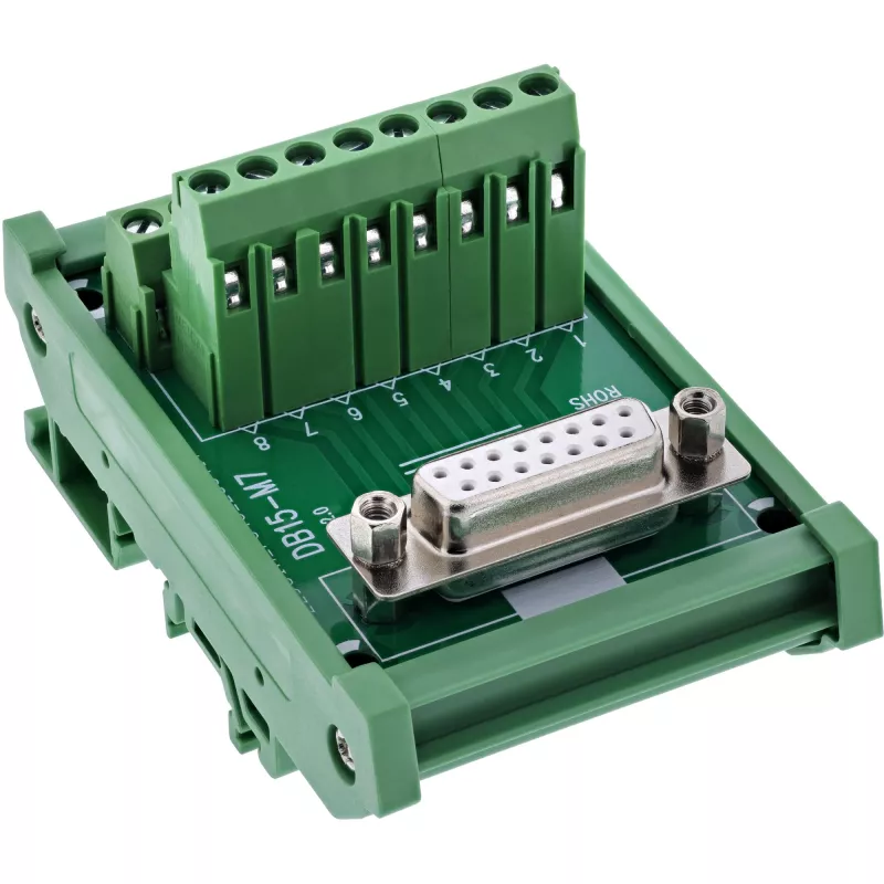 InLine 92502C Conector de cabos bloco de terminais / D-Sub 15 verde