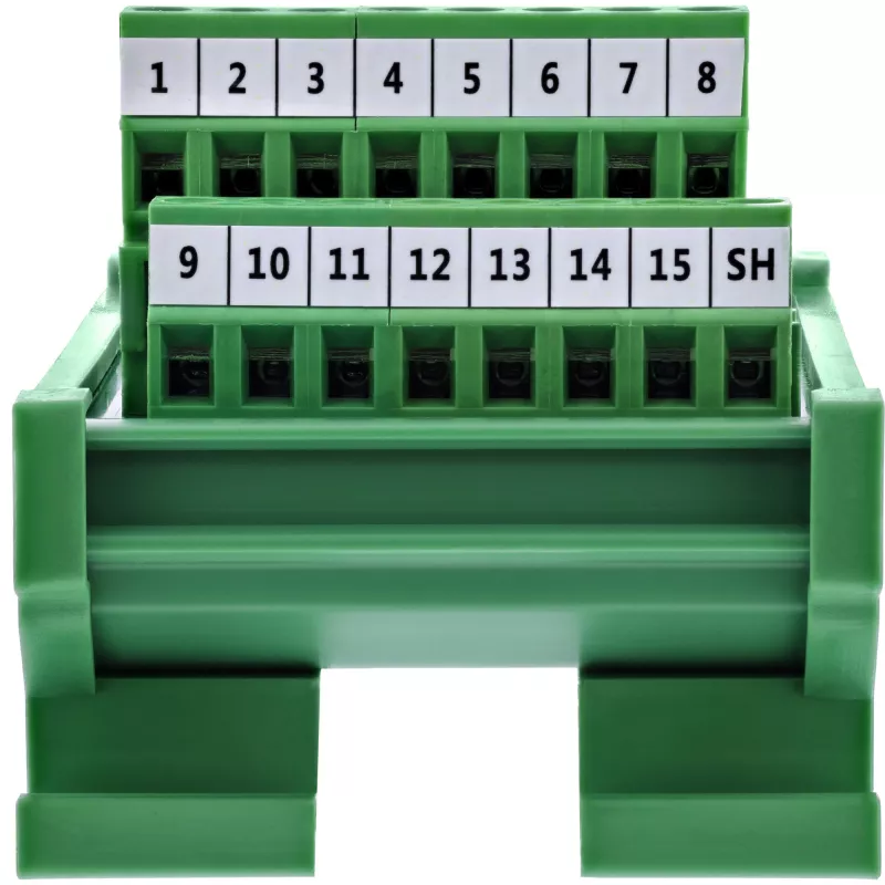 InLine 92502C Conector de cabos bloco de terminais / D-Sub 15 verde