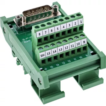 InLine 92502D Conector de cabos bloco de terminais / D-Sub 15 verde
