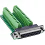 InLine 92502E Conector de cabos bloco de terminais / D-Sub 25 verde