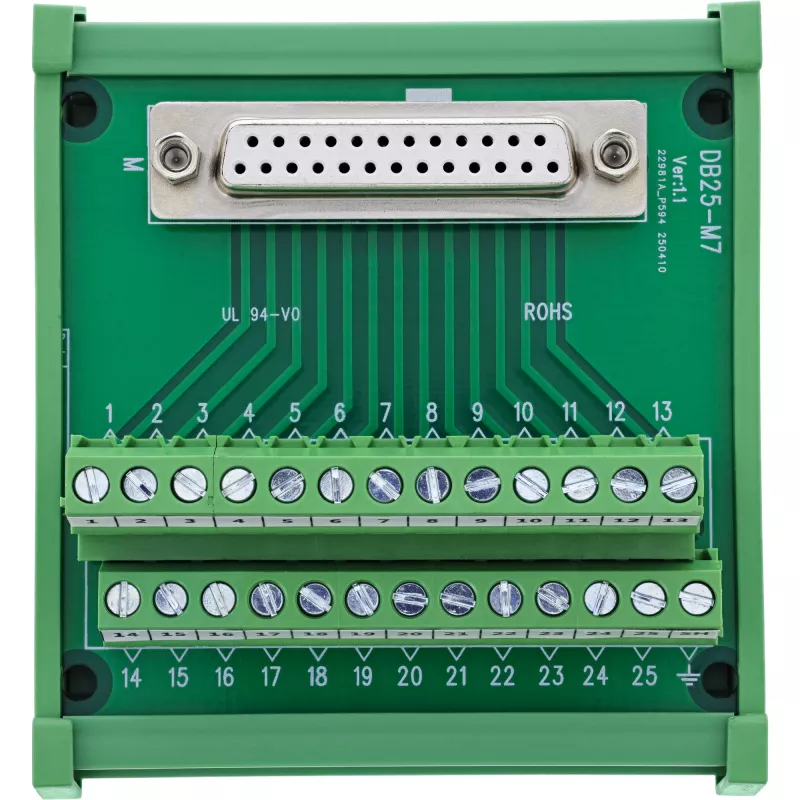 InLine 92502H Conector de cabos bloco de terminais / D-Sub 25 verde