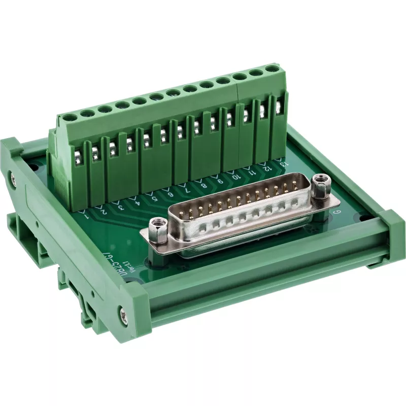 InLine 92502I Conector de cabos bloco de terminais / D-Sub 25 verde