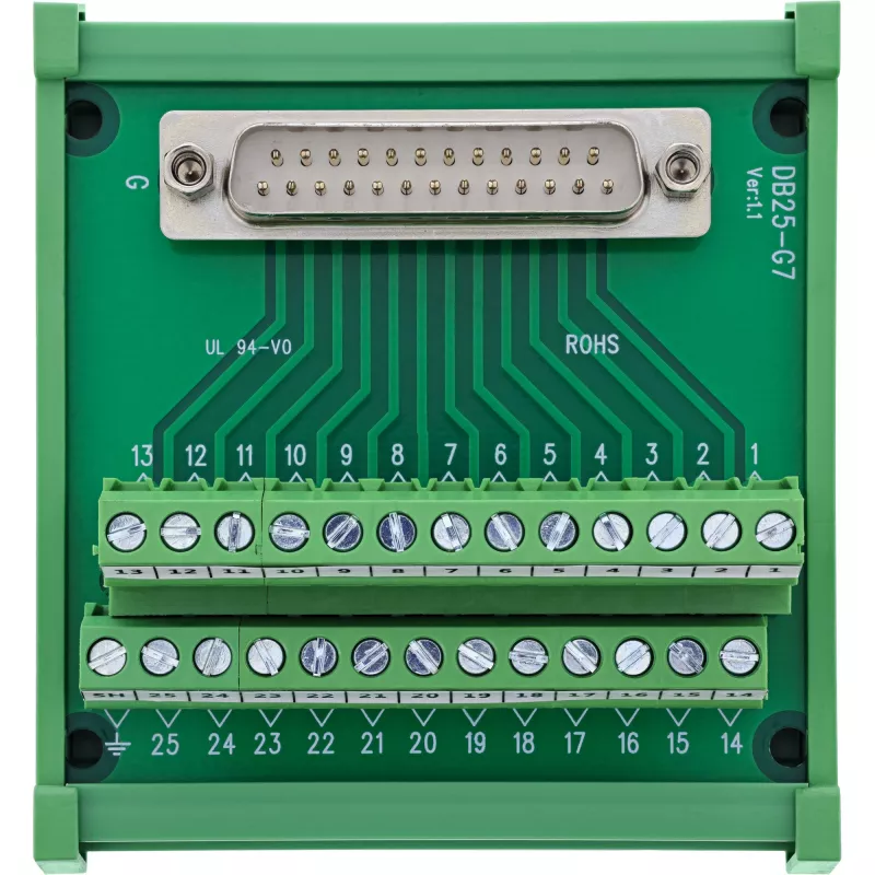 InLine 92502I Conector de cabos bloco de terminais / D-Sub 25 verde