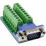 InLine 92503B Conector de cabos bloco de terminais, VGA (HD15) azul, verde