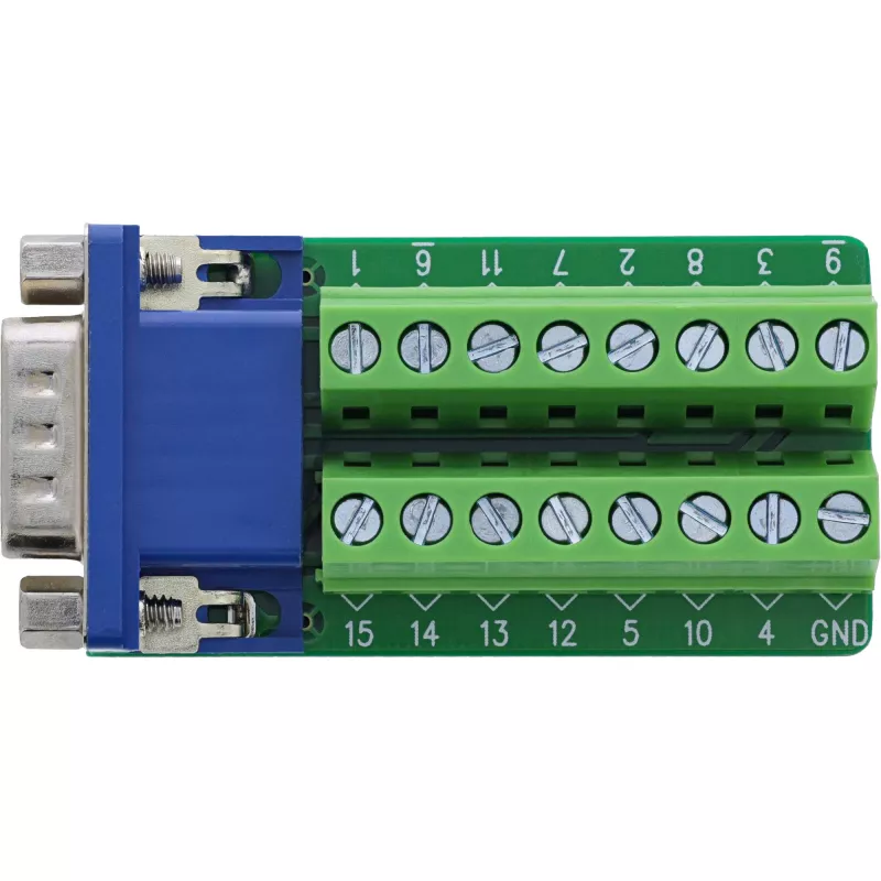 InLine 92503B Conector de cabos bloco de terminais, VGA (HD15) azul, verde