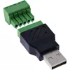 InLine 92504A Conector de cabos USB-A / bloco de terminais, 5 pinos preto, verde