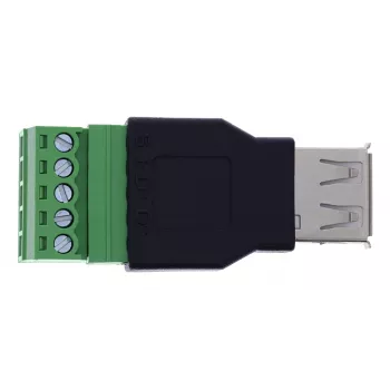 InLine 92504B Conector de fios USB-A / bloco de terminais, 5 pinos preto, verde