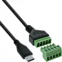 InLine 92504E Conector de fios USB-C / bloco de terminais, 5 pinos preto, verde