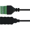 InLine 92504H Conector de fios USB-A / bloco de terminais, 5 pinos preto, verde