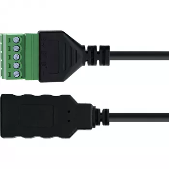 InLine 92504H Conector de fios USB-A / bloco de terminais, 5 pinos preto, verde