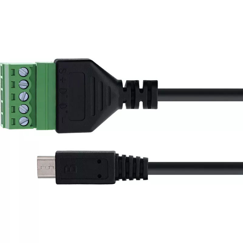 InLine 92504C Adaptador de cabo Micro USB / bloco de terminais, 5 pinos preto, verde