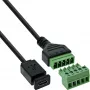 InLine 92504D Conector de fios Micro-USB / bloco de terminais, 5 polos, preto, verde