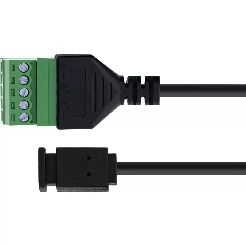 InLine 92504D Conector de fios Micro-USB / bloco de terminais, 5 polos, preto, verde