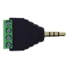InLine 92504J Conector de cabos ficha jack TRRS de 3,5 mm 4 polos / bloco de terminais 4 ligações, preto, verde