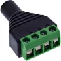 InLine 92504K Adaptador de cabo conector fêmea jack TRRS de 3,5 mm 4 polos / bloco de terminais 4 terminais, preto, verde