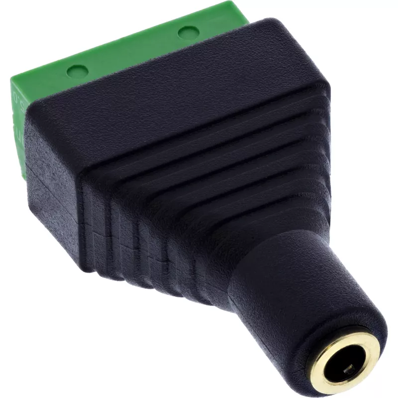 InLine 92504K Adaptador de cabo conector fêmea jack TRRS de 3,5 mm 4 polos / bloco de terminais 4 terminais, preto, verde