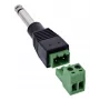 InLine 92504M Conector de fios ficha jack TS de 6,35 mm 2 polos / bloco de terminais 2 terminais, preto, verde
