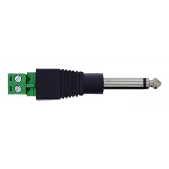 InLine 92504M Conector de fios ficha jack TS de 6,35 mm 2 polos / bloco de terminais 2 terminais, preto, verde