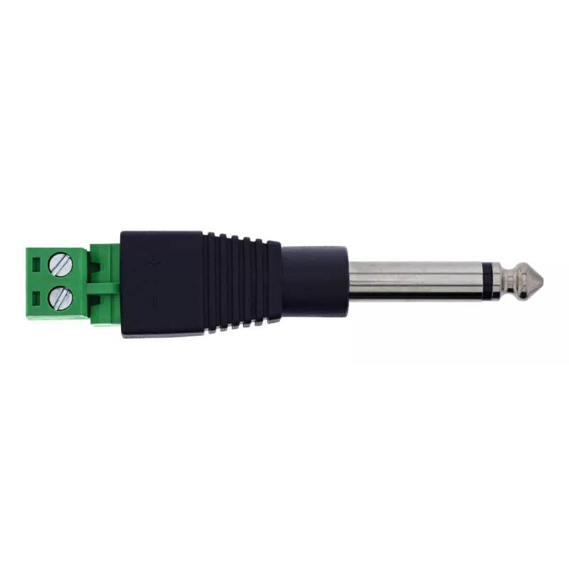 InLine 92504M Conector de fios ficha jack TS de 6,35 mm 2 polos / bloco de terminais 2 terminais, preto, verde