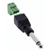 InLine 92504M Conector de fios ficha jack TS de 6,35 mm 2 polos / bloco de terminais 2 terminais, preto, verde