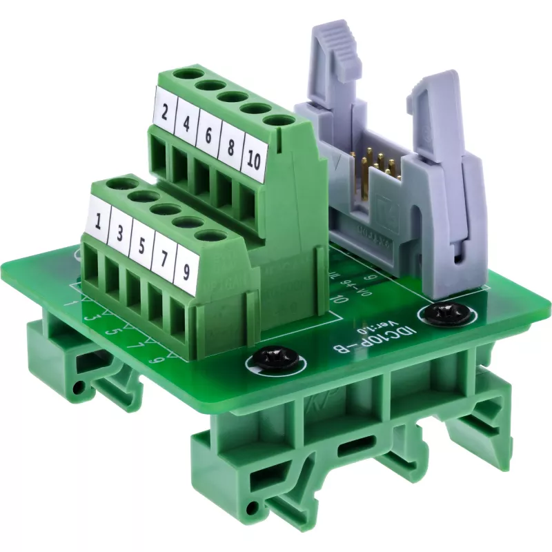 InLine 92504O Conector de cabos IDC 10 / bloco de terminais 5 terminais, verde, cinzento-claro