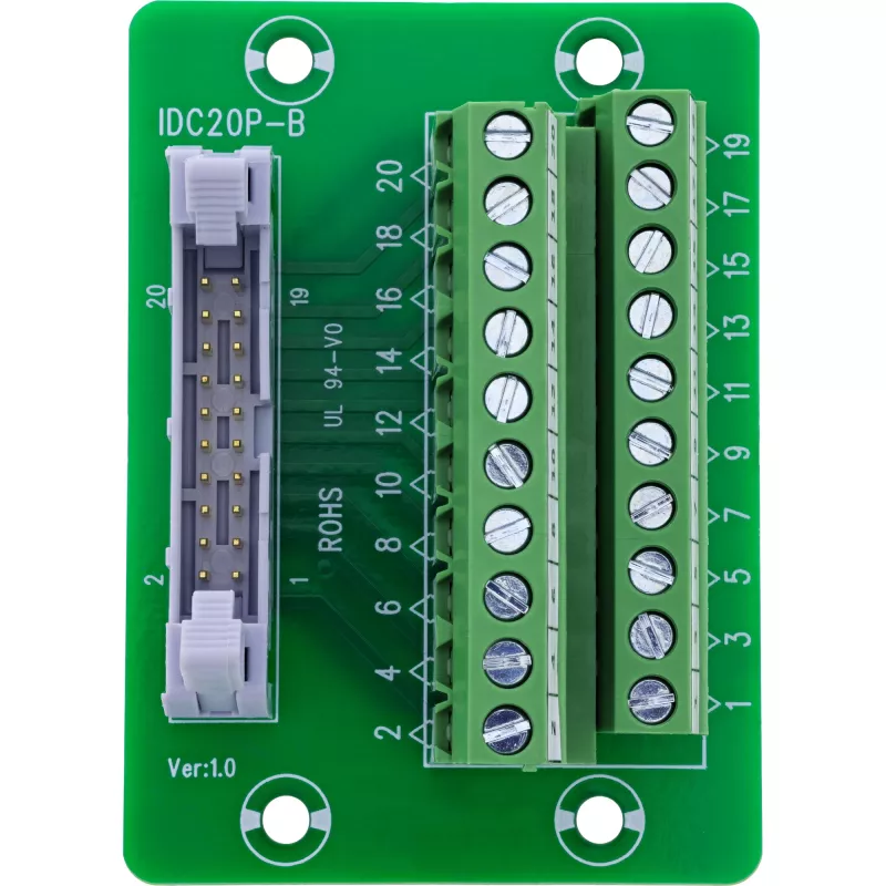 InLine 92504P Tomada IDC 20 para bloco de terminais de 10 pinos, montagem em PCB