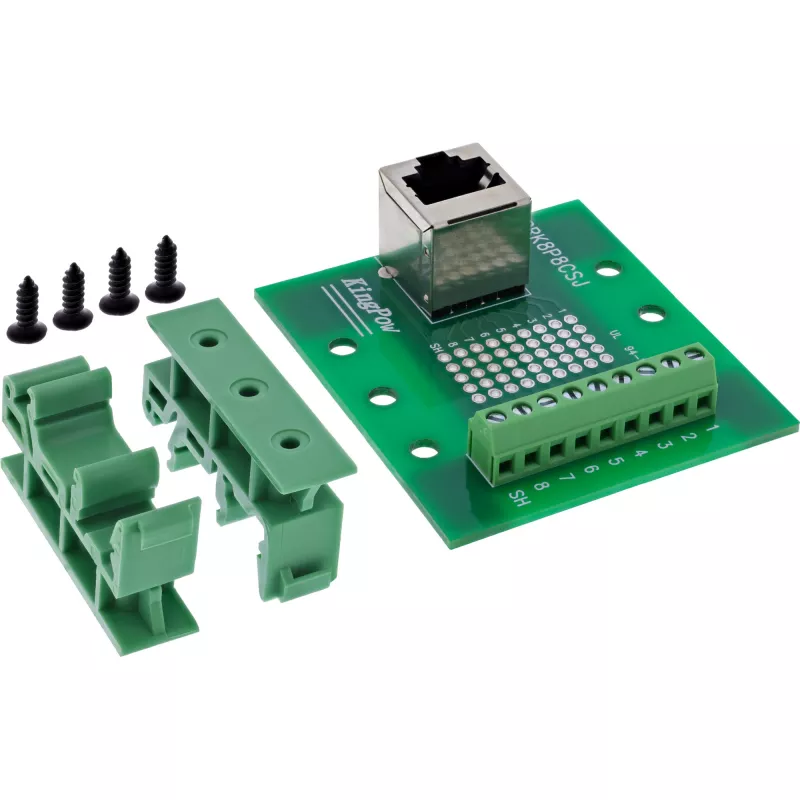 InLine 92505A Conector de cabos RJ45 8P8C / bloco de terminais 9 polos, verde