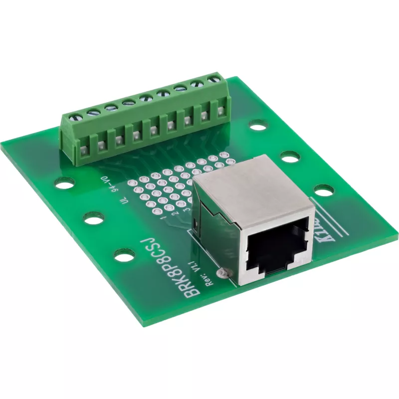 InLine 92505B Bloco de terminais com tomada RJ45, reto, calha DIN