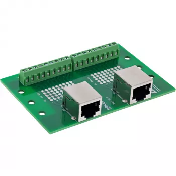 InLine 92505C Bloco de terminais com tomada RJ45 dupla, reto, calha DIN